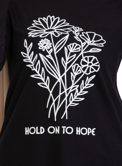 Black Printed Long - Sleeve Design 4 - Khotwh